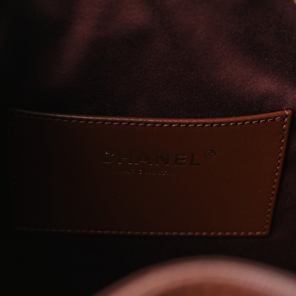 Caviar Quilted Small Chanel 25 Handbag Brown