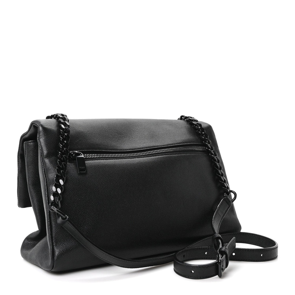 Grain De Poudre Medium West Hollywood Monogram Fold-Over Black