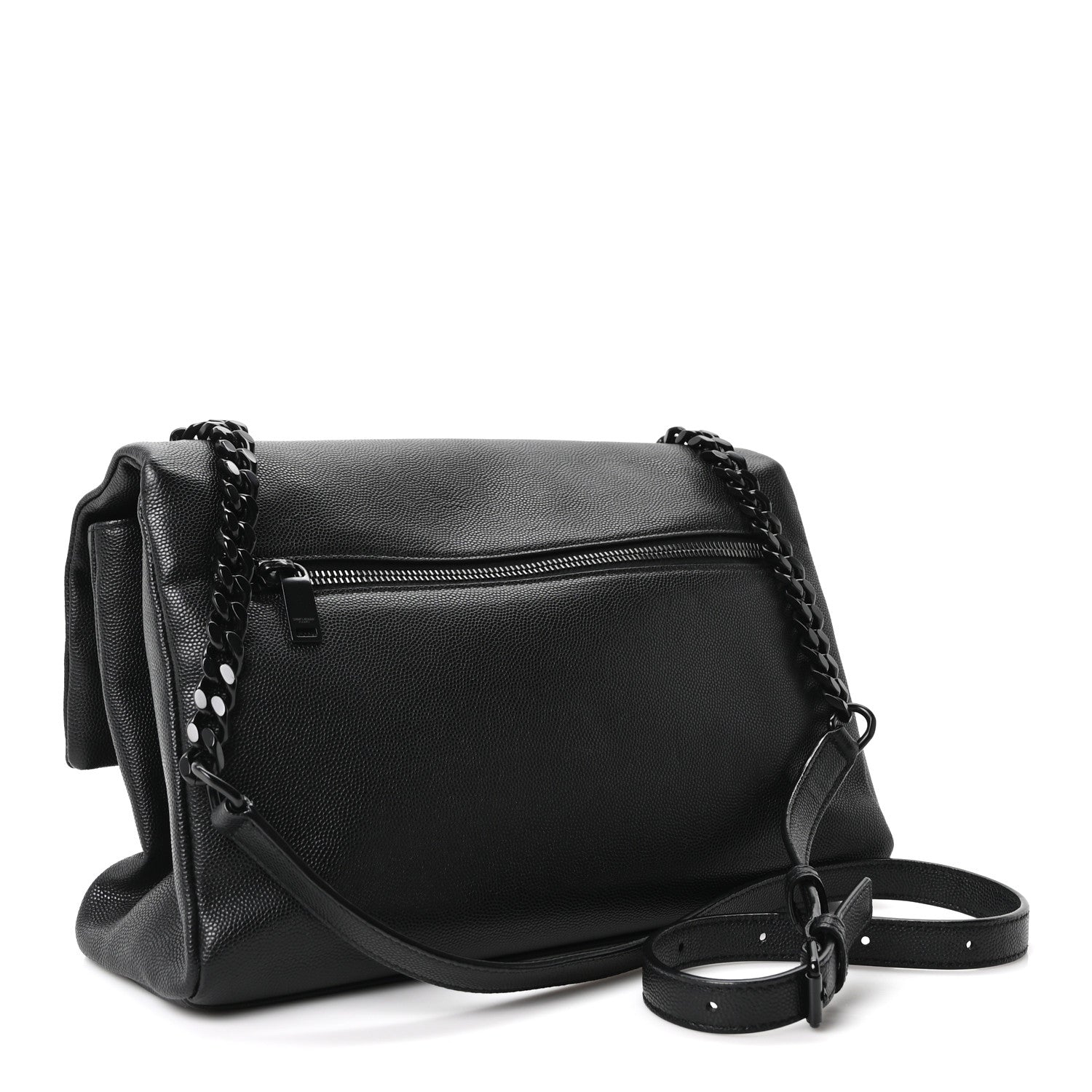 Grain De Poudre Medium West Hollywood Monogram Fold-Over Black