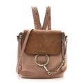 Suede Calfskin Medium Faye Backpack Nougat