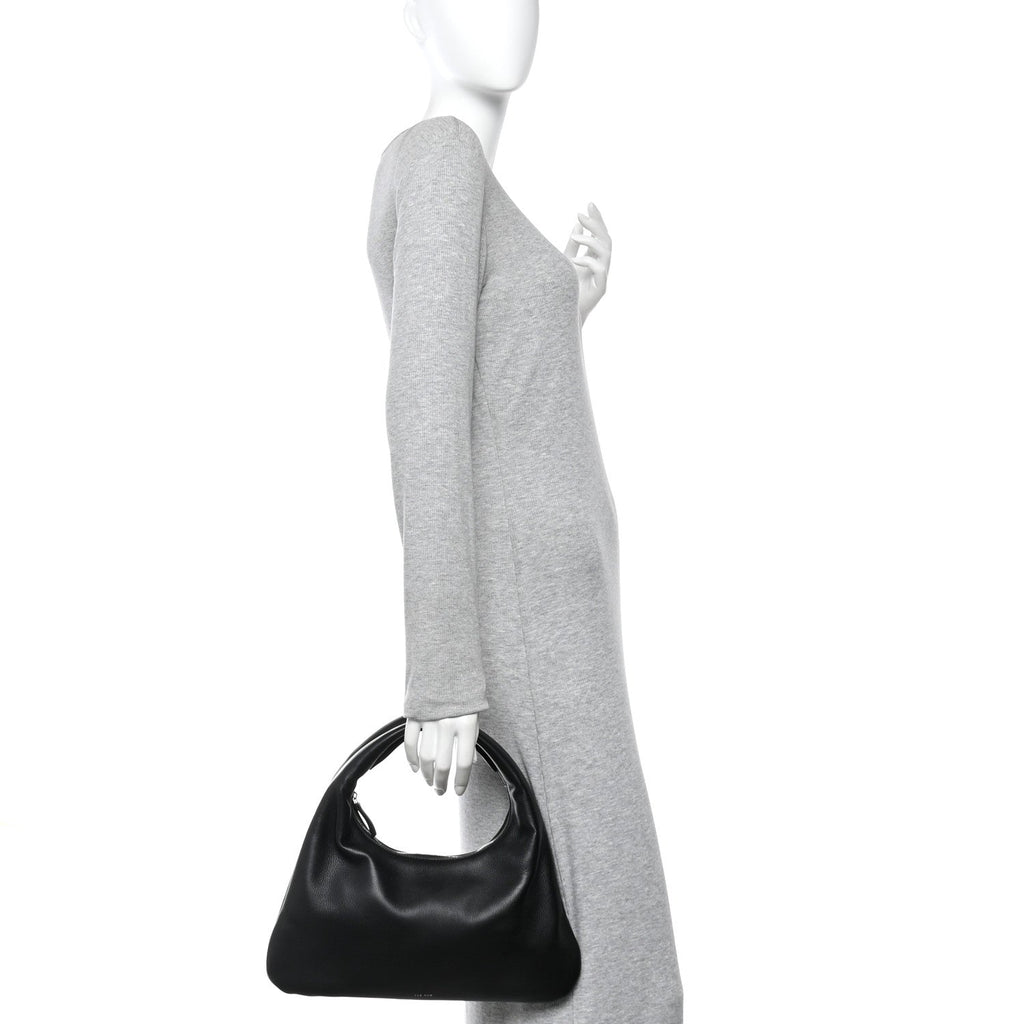 Grained Calfskin Small Everyday Shoulder Bag Black