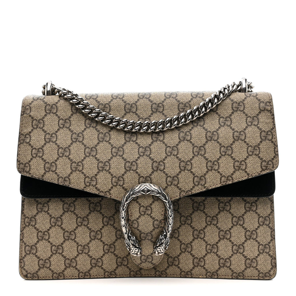 GG Supreme Monogram Medium Dionysus Shoulder Bag Black