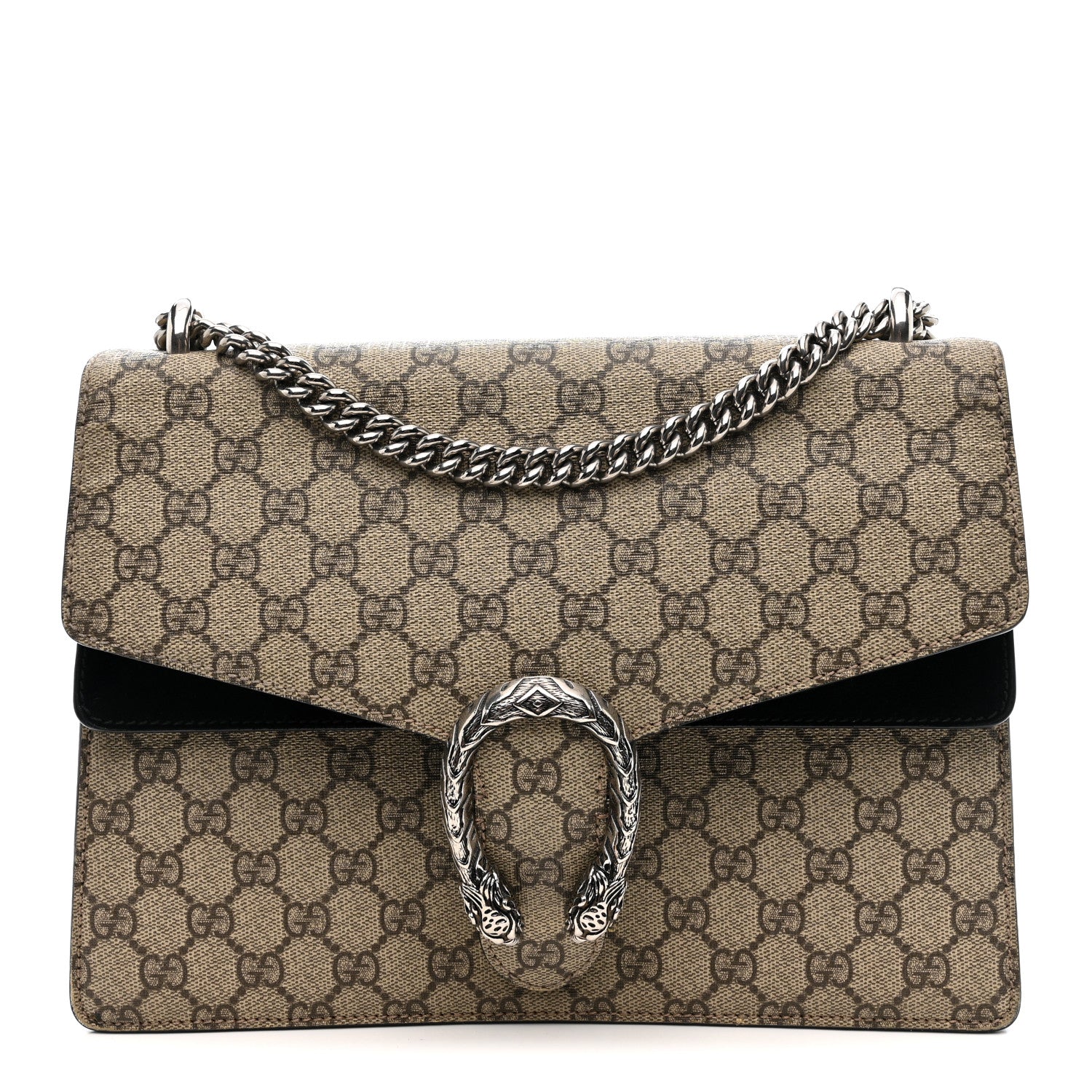 GG Supreme Monogram Medium Dionysus Shoulder Bag Black