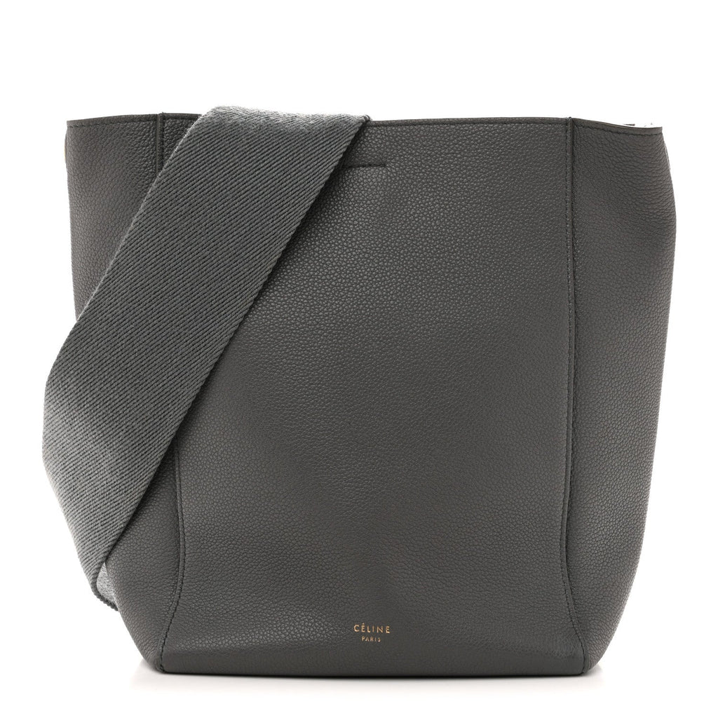 Soft Grained Calfskin Small Sangle Bucket Bag Kohl