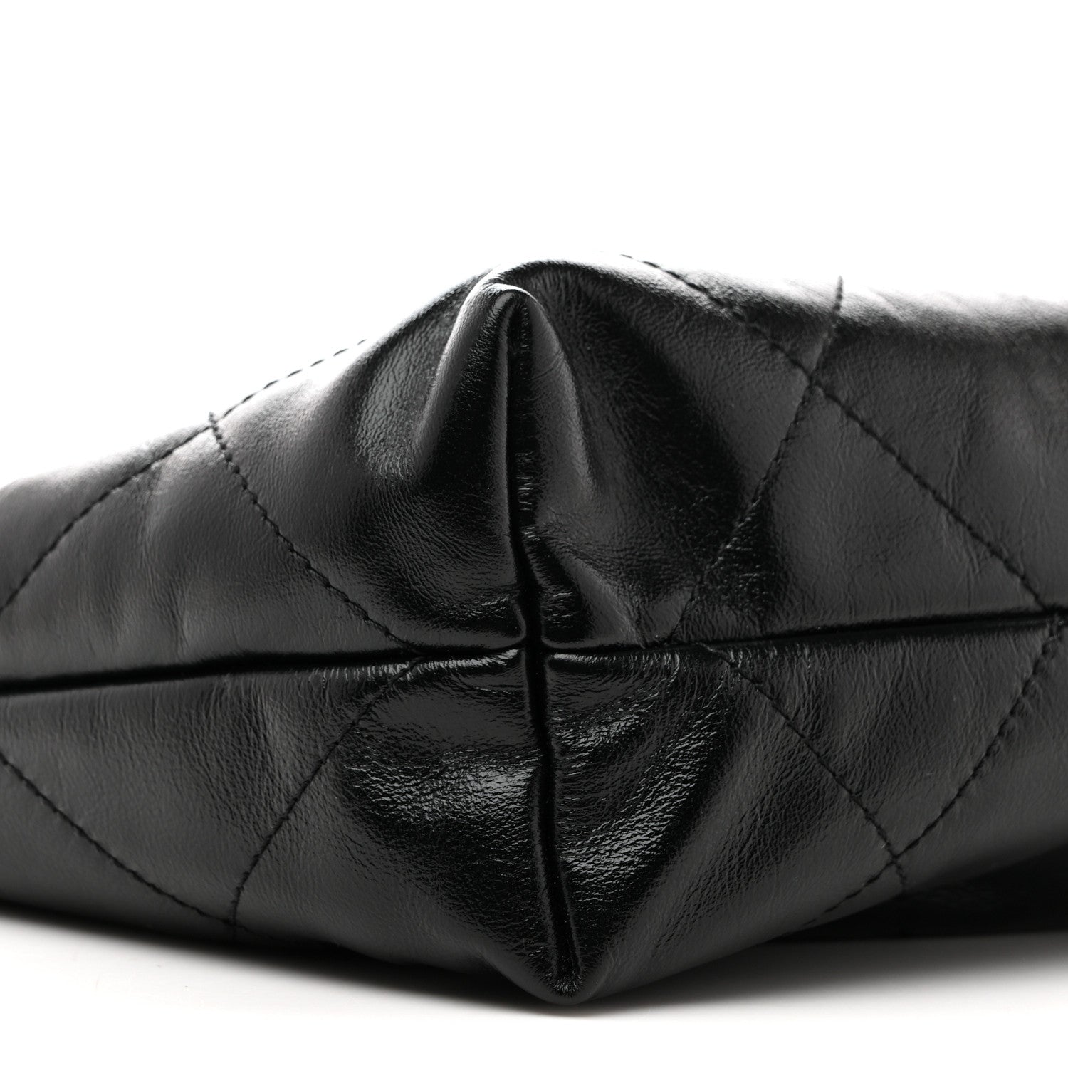 Shiny Calfskin Quilted Small Chanel 22 Black