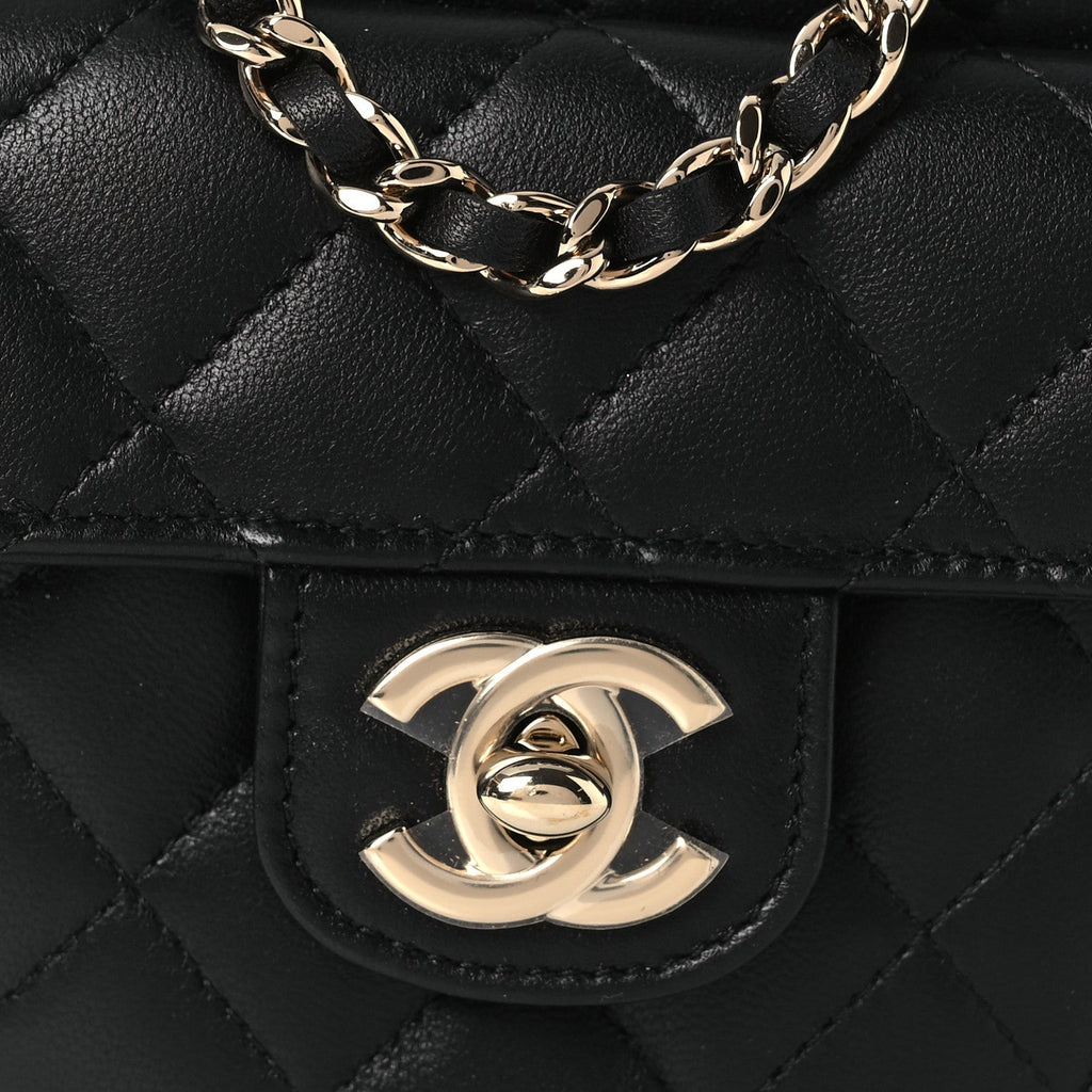 Lambskin Quilted CC In Love Heart Clutch With Chain Black