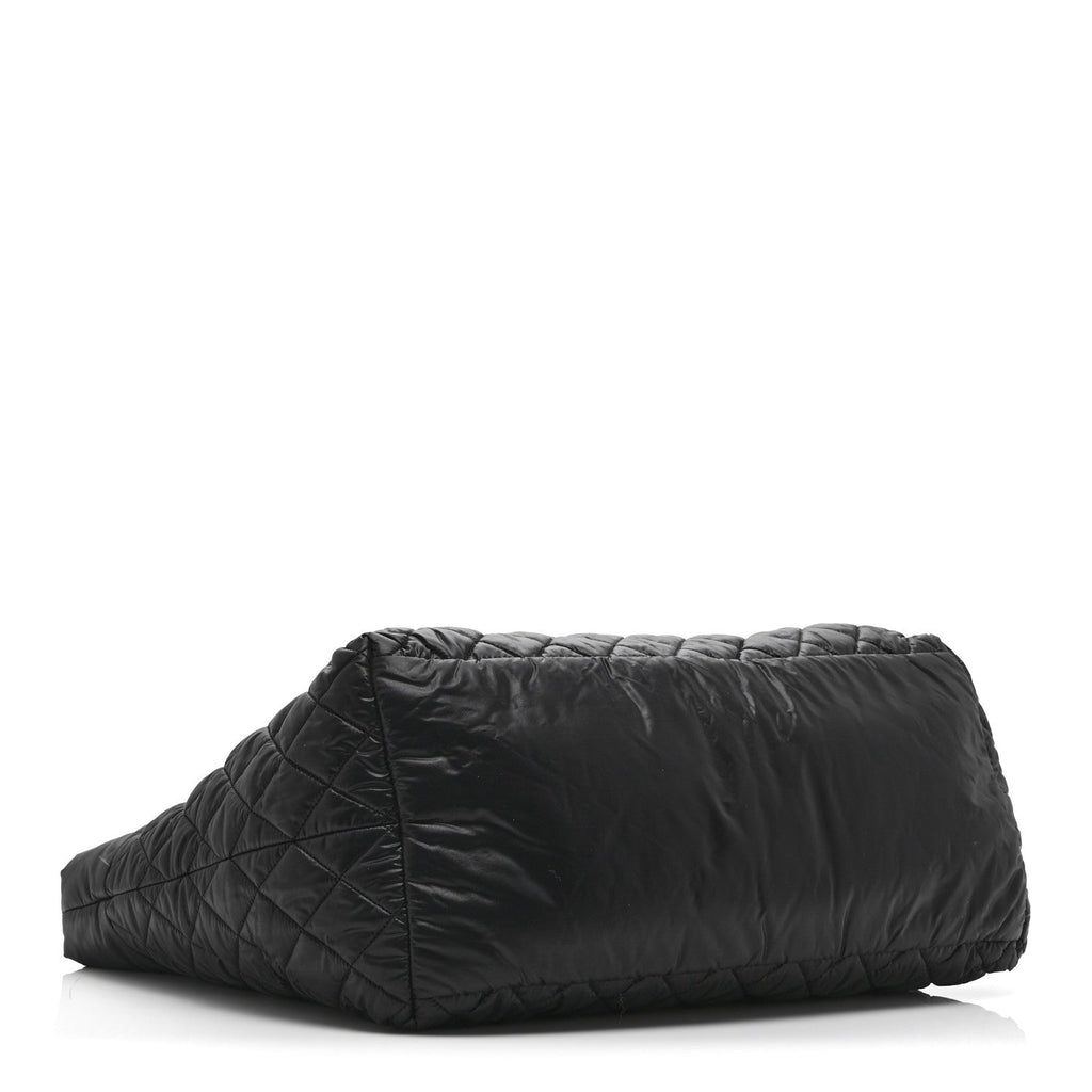 Nylon Quilted Large Coco Cocoon Tote Black