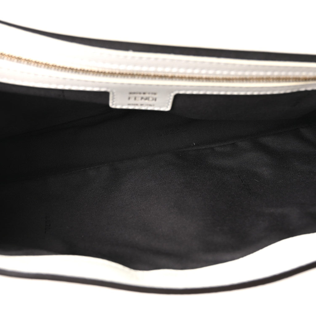 Nappa FF 1974 Embossed Large Baguette White
