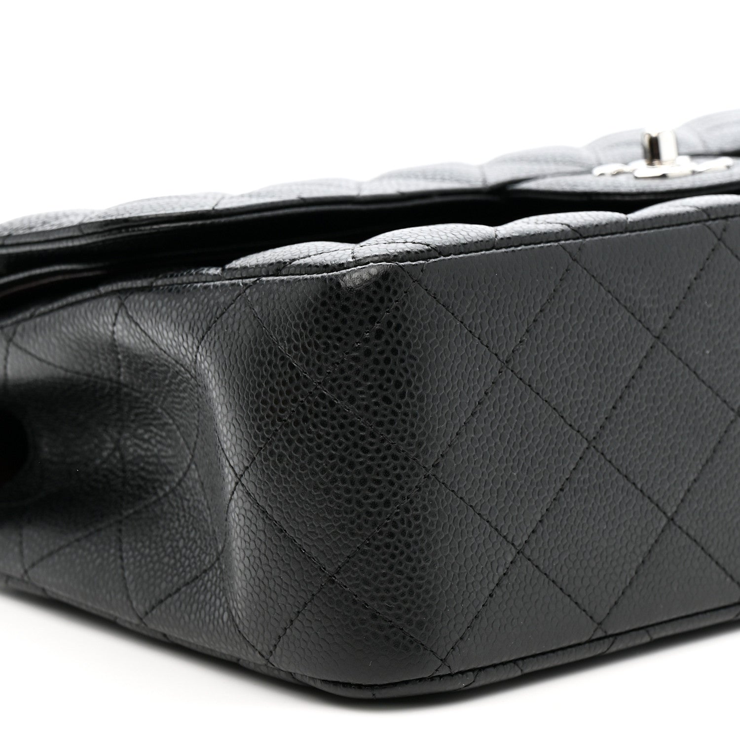 Caviar Quilted Jumbo Double Flap Black