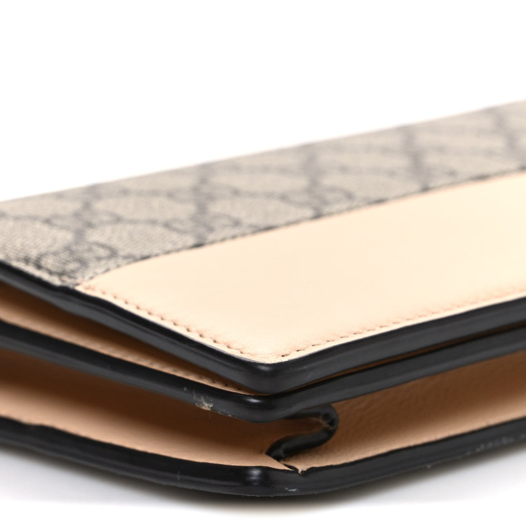 GG Supreme Monogram Bi-Color Mini GG Marmont Chain Wallet Souffle Rose Beige Ebony