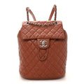 Lambskin Quilted Small Urban Spirit Backpack Brown