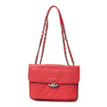Caviar Quilted Small CC Box Top Flap Red