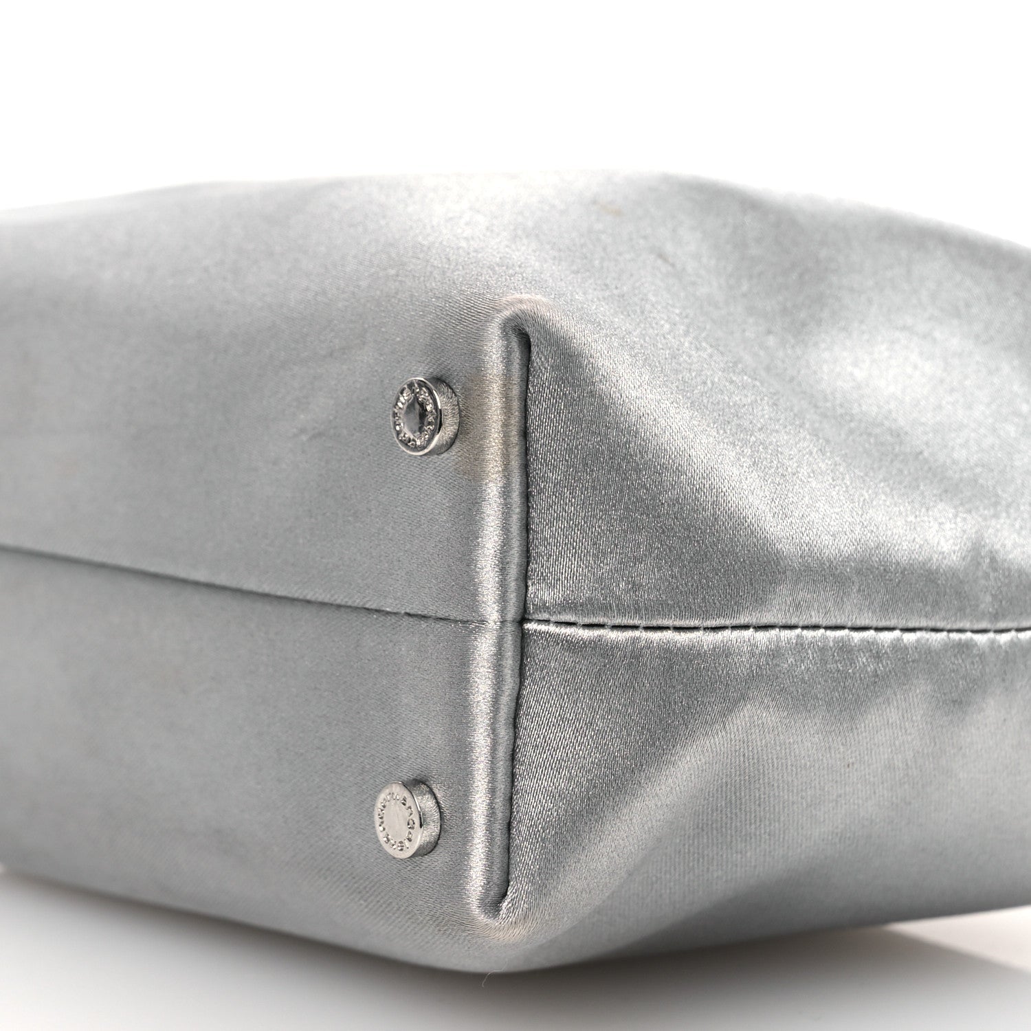 Satin Crystal Heiress Pouch Silver