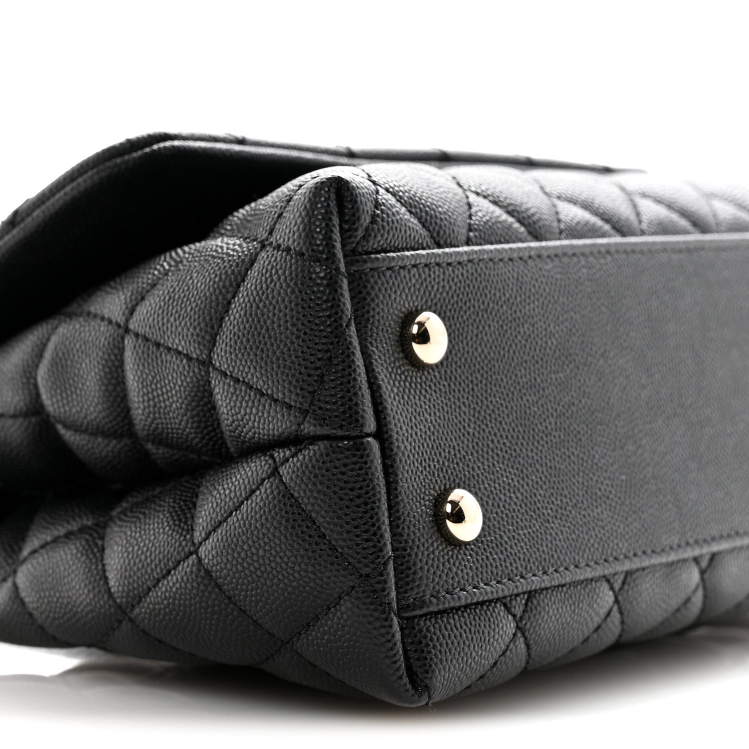 Caviar Quilted Mini Coco Handle Flap Black