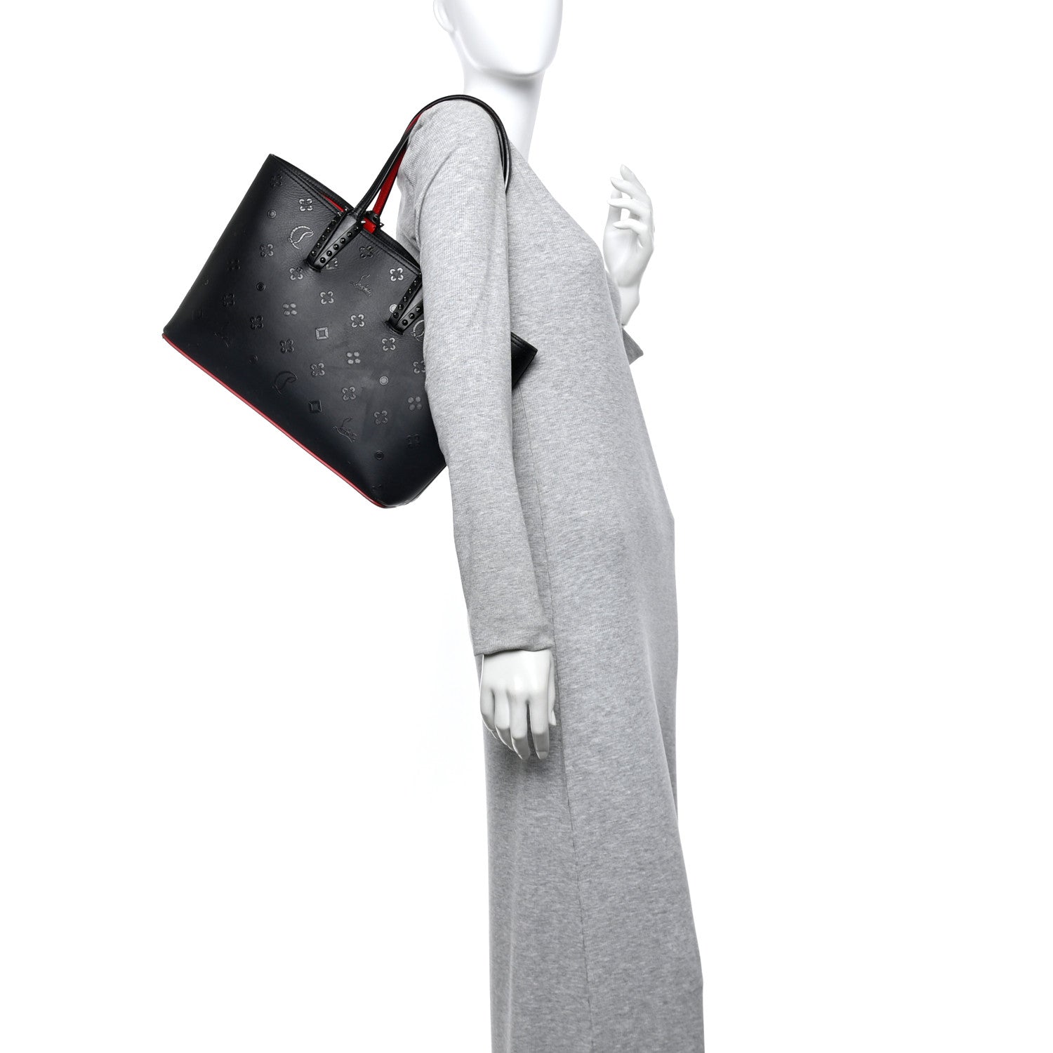 Calfskin Loubinthesky East West Cabata Tote Black