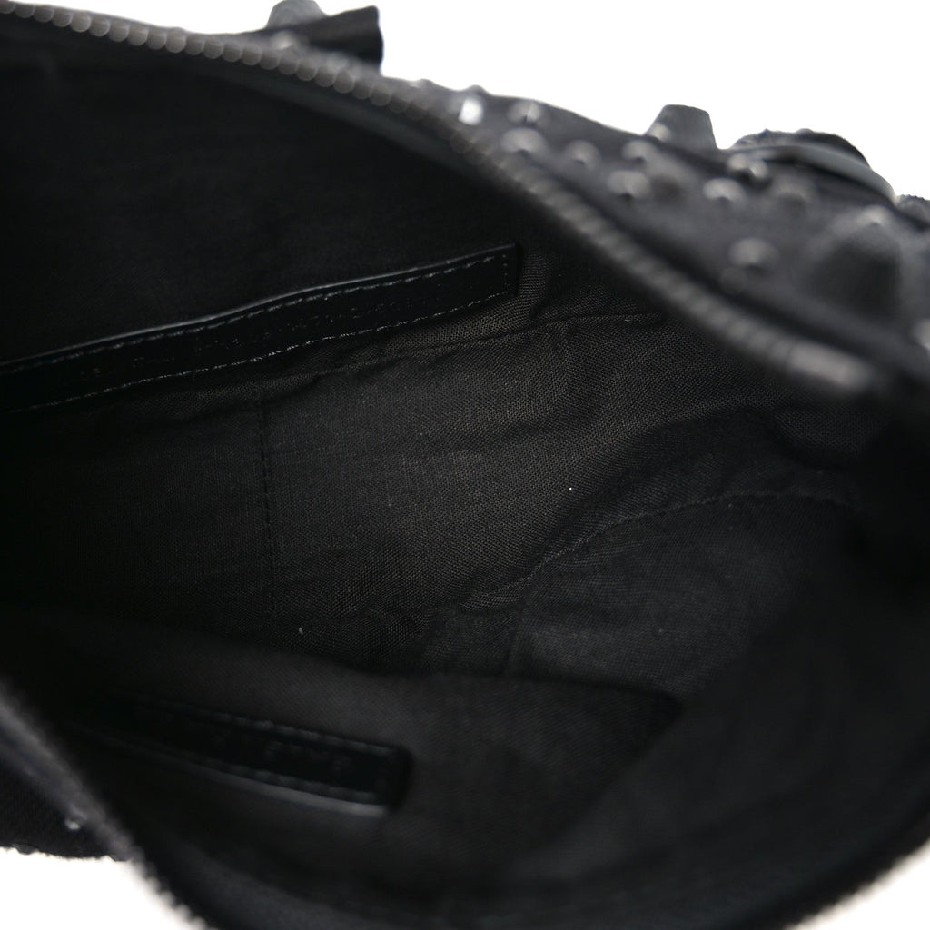Denim Embellished Le Cagole Shoulder Bag XS Black
