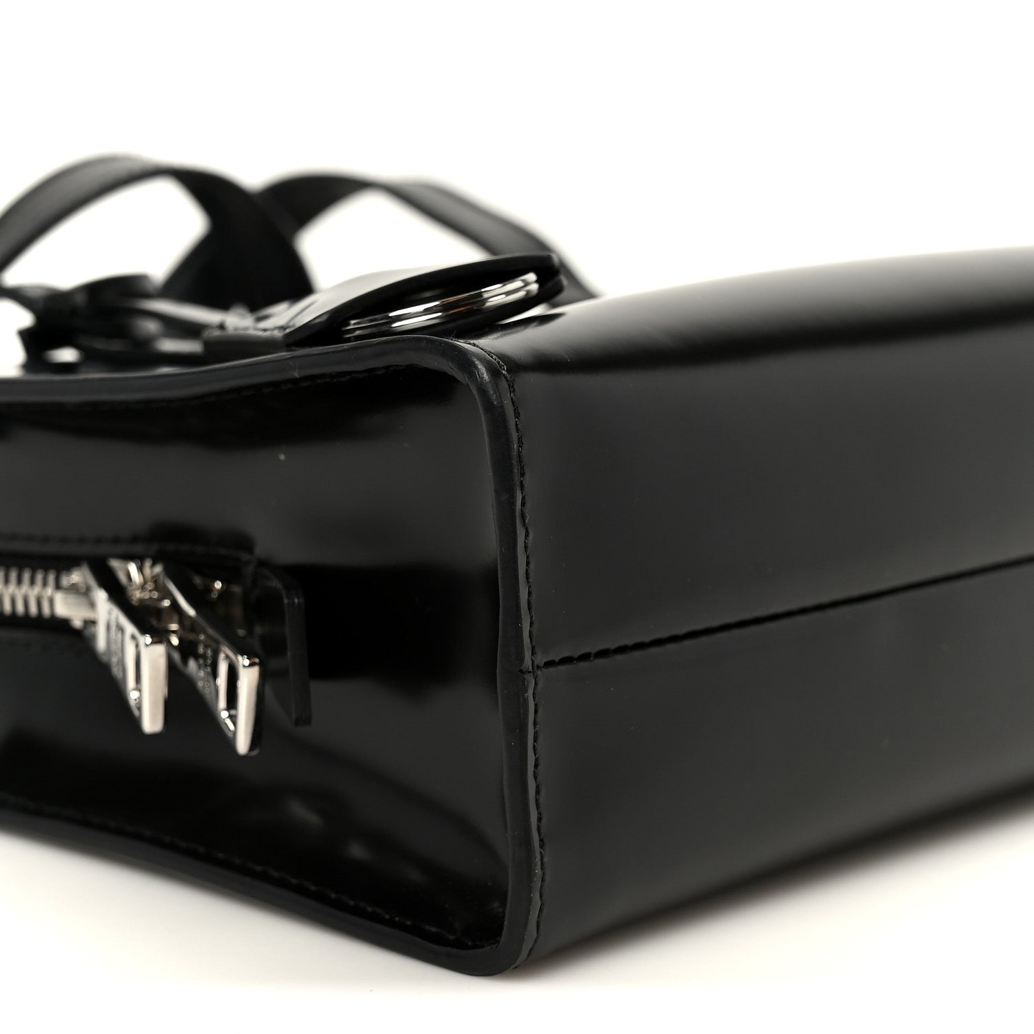 Spazzolato Mini Re-Edition 1995 Double Handle Handbag Black