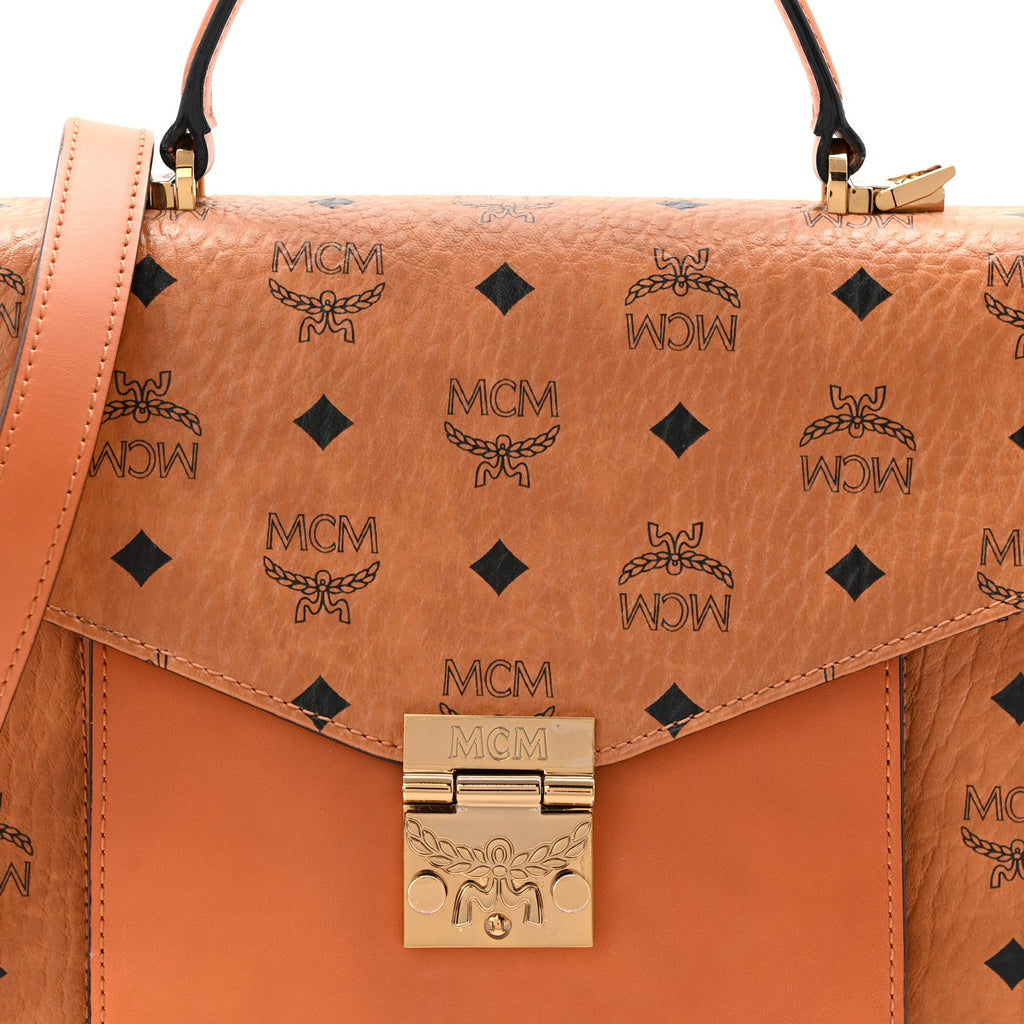Visetos Medium Patricia Pocket Satchel Cognac