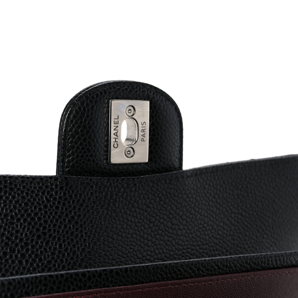 Caviar Quilted Small Double Flap Black