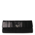 Lambskin Vertical Quilted Clutch Black