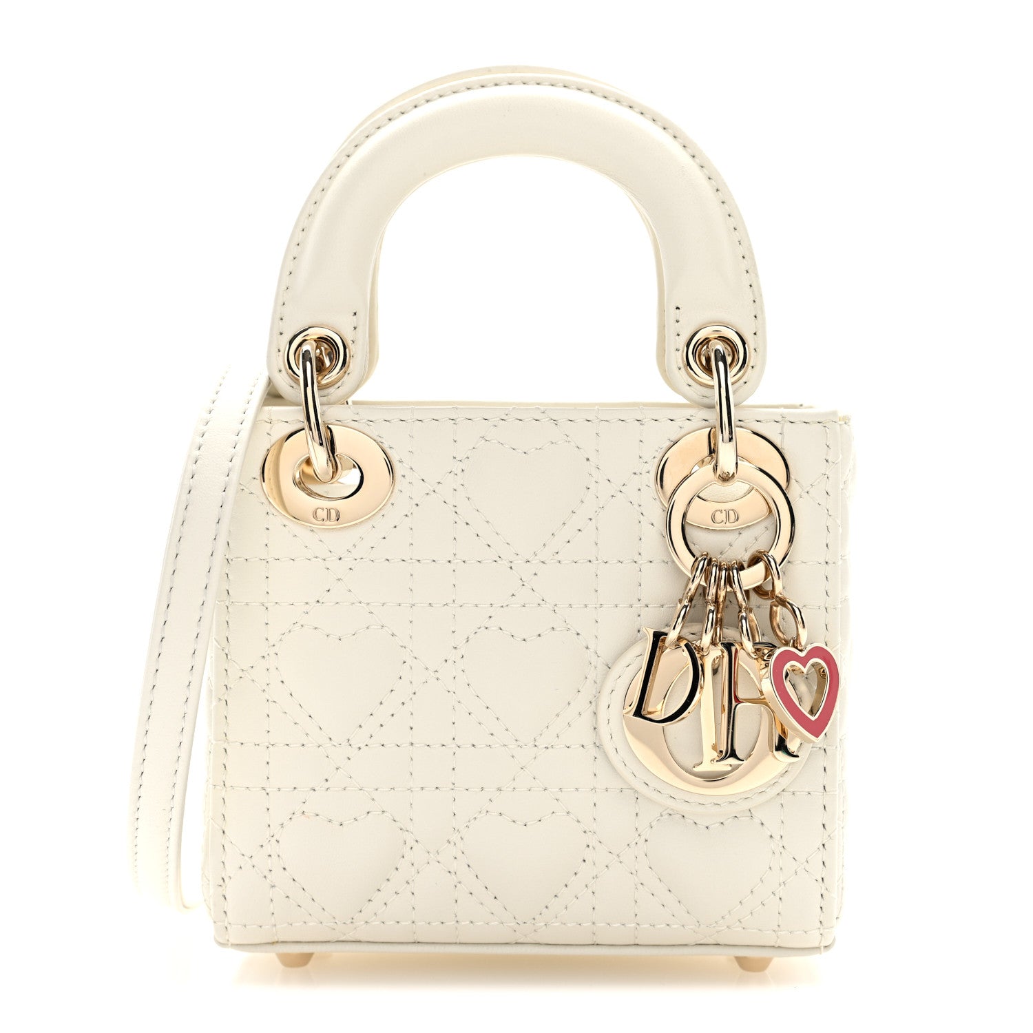Calfskin Cannage Dioramour Micro Lady Dior Dior White