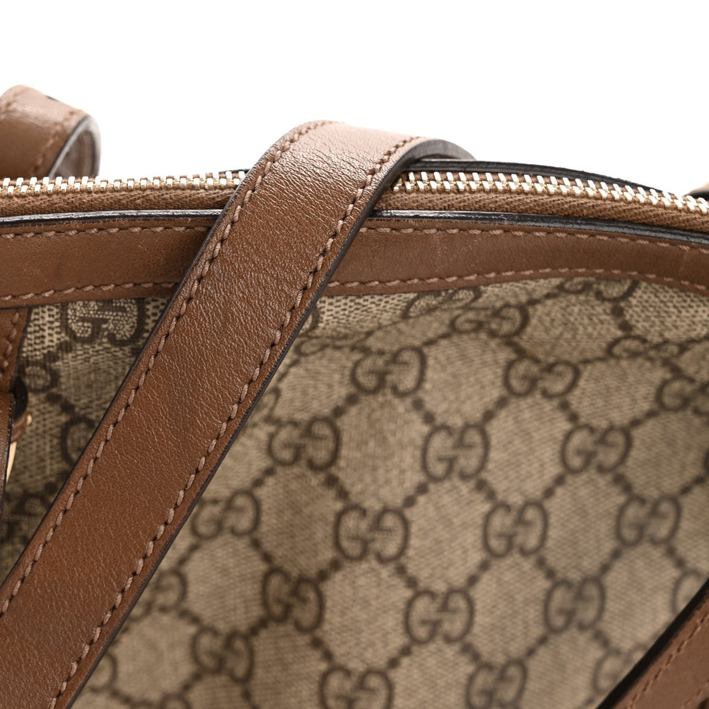 GG Supreme Monogram Medium Nice Top Handle Dome Bag Brown