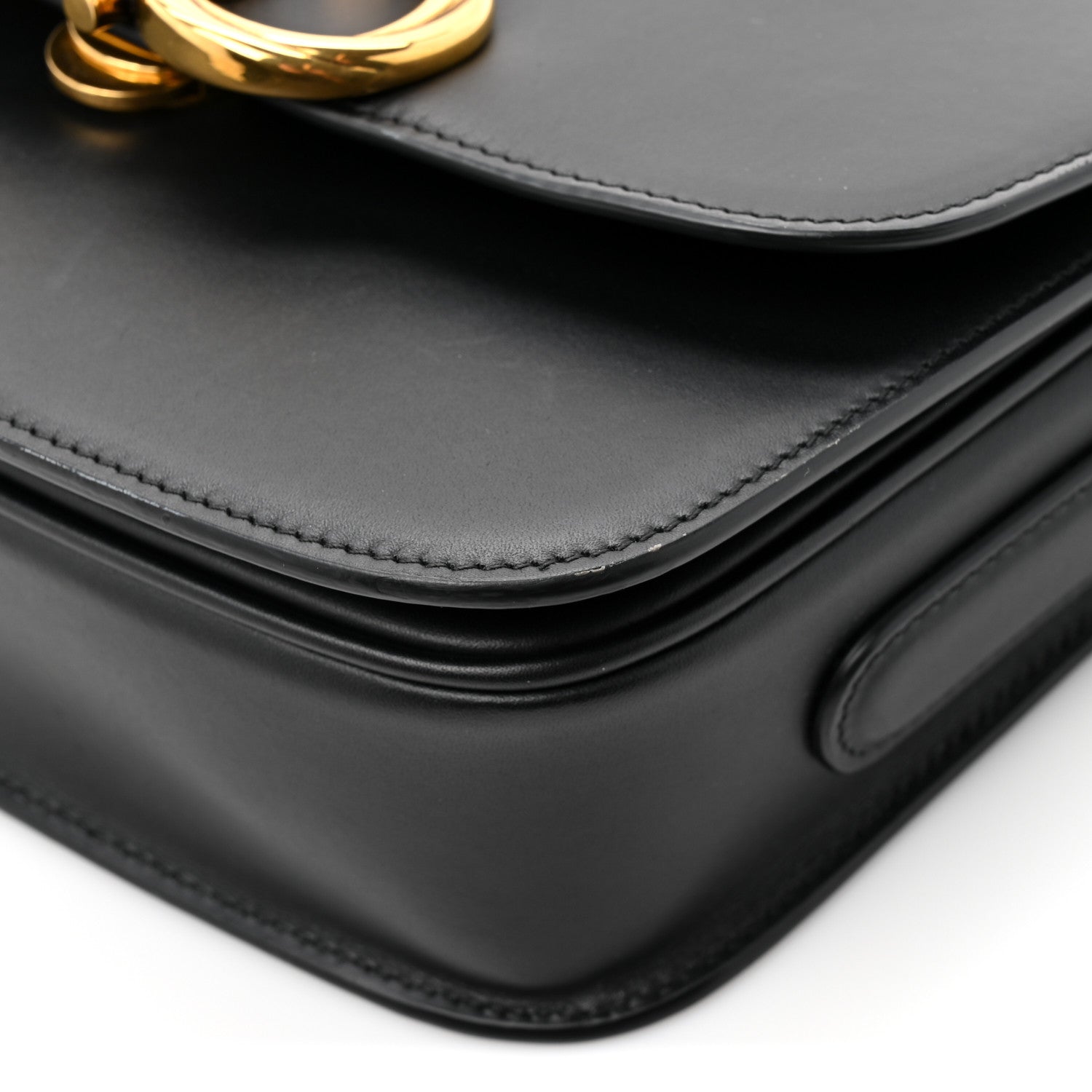 Calfskin Gancini Shoulder Bag Black
