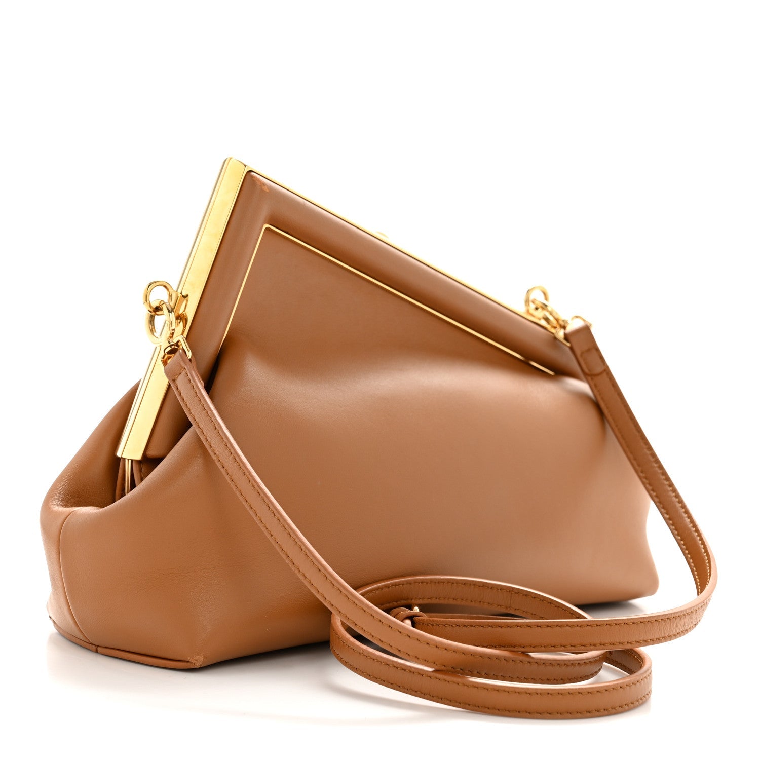 Shiny Nappa Small Fendi First Caramello