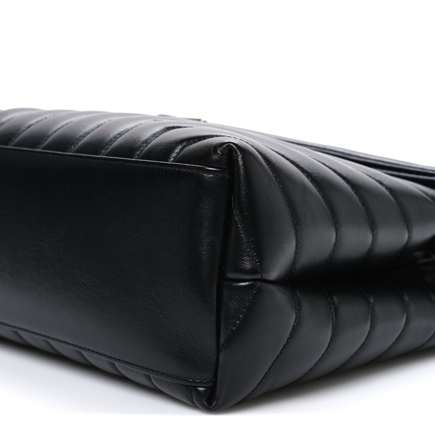 Calfskin Y Quilted Monogram Medium Loulou Chain Satchel Black
