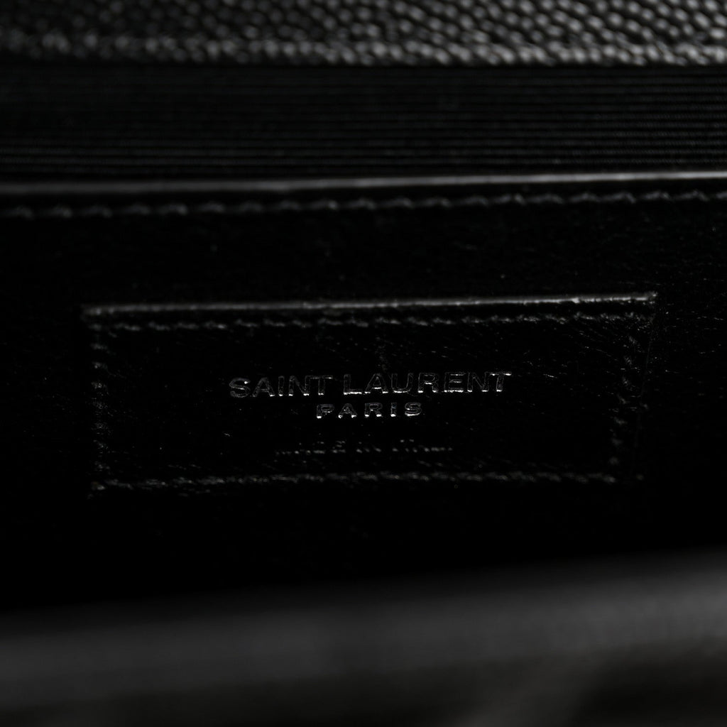 Grain De Poudre Textured Mixed Matelasse Triquilt Medium Monogram Satchel Black