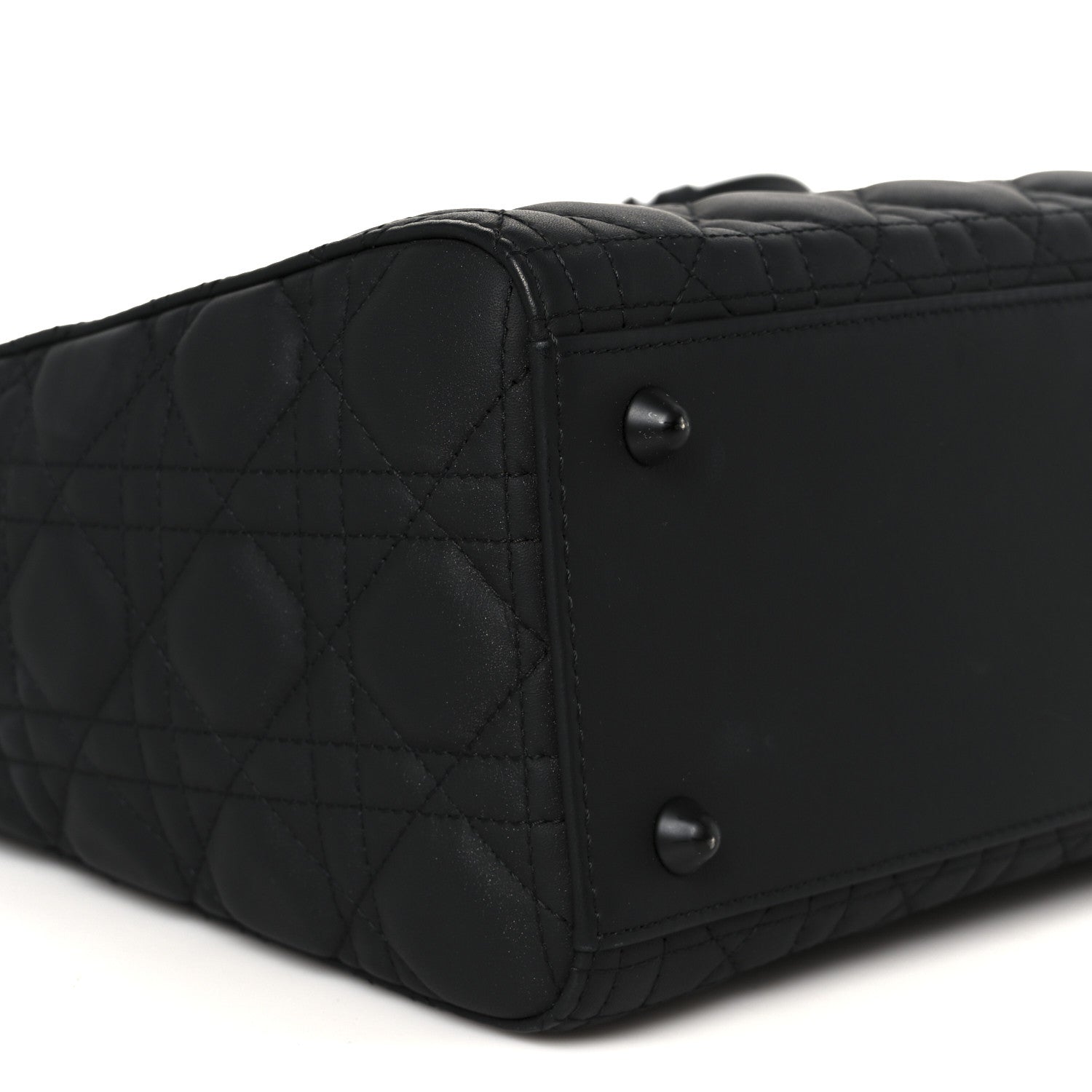 Ultra Matte Calfskin Cannage Large Lady Dior Black