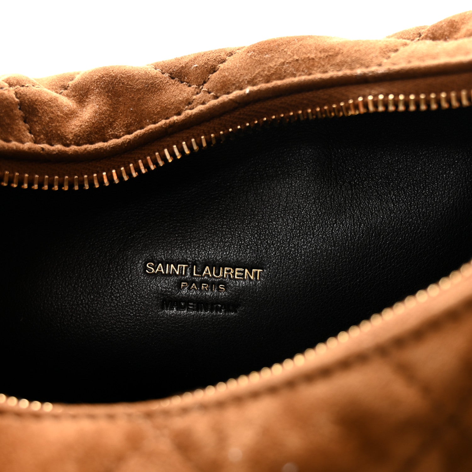 Suede Quilted Icarino Bag Cognac
