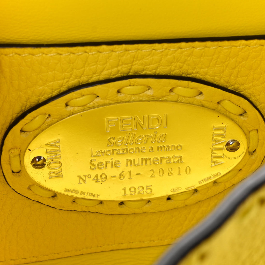 Cuoio Roma Sellerissima Nappa Sintetica Tape Stitch Mini Baguette Acid Yellow