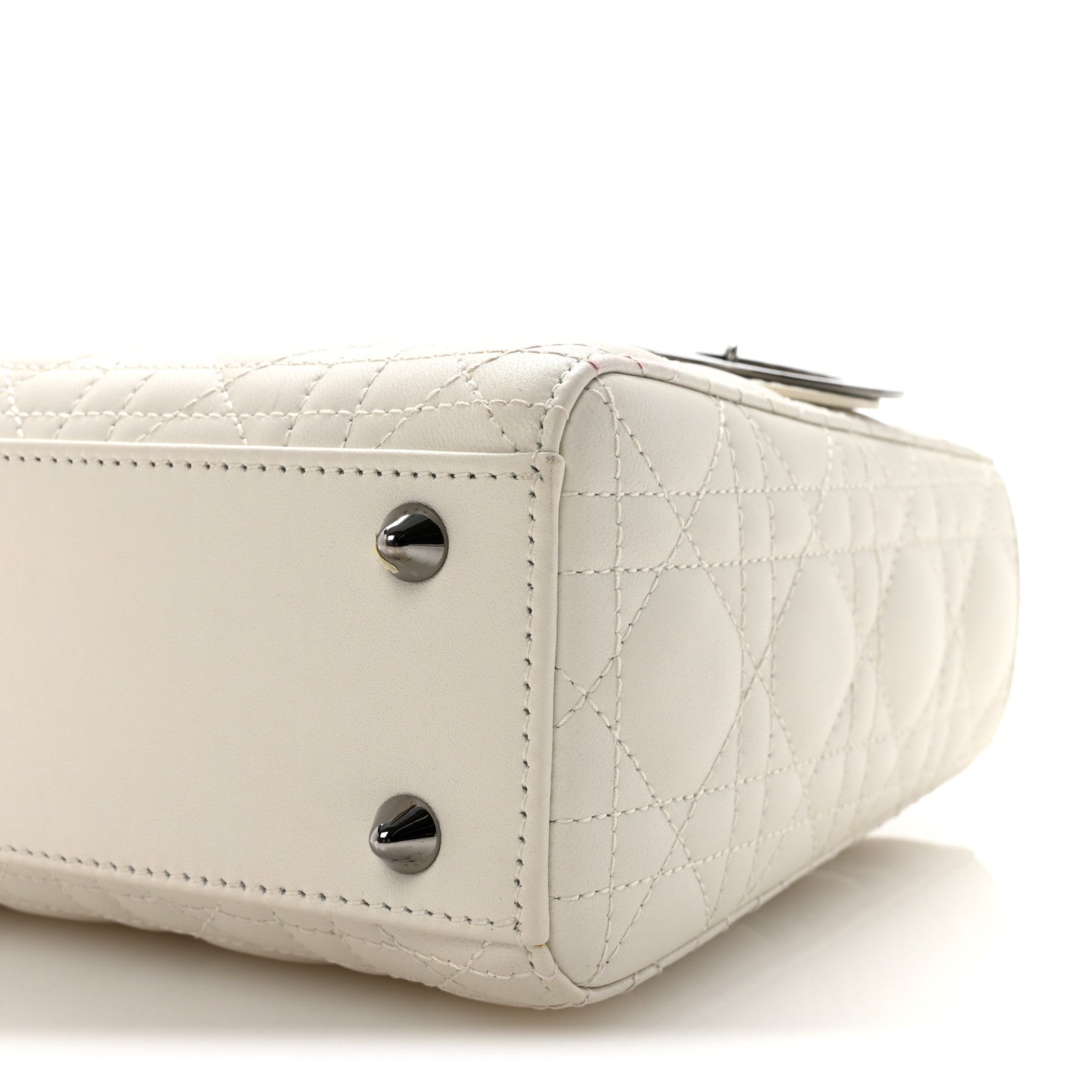 Lambskin Cannage Small My ABCDior Lady Dior White