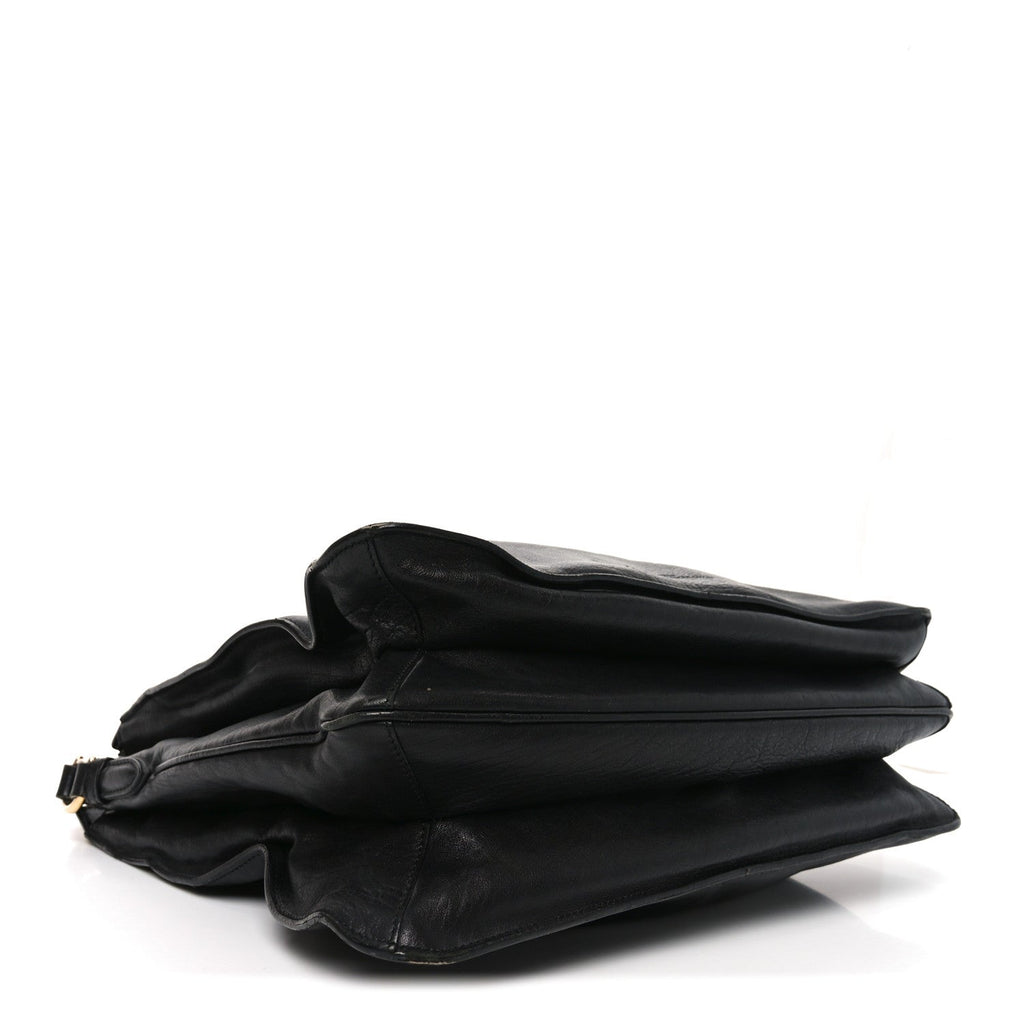 Calfskin Chain Tote Black