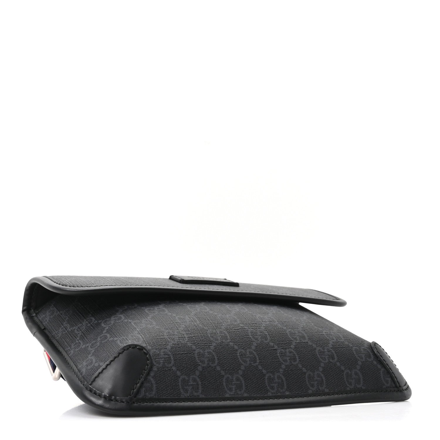 GG Supreme Monogram Web Slim Belt Bag Black Grey