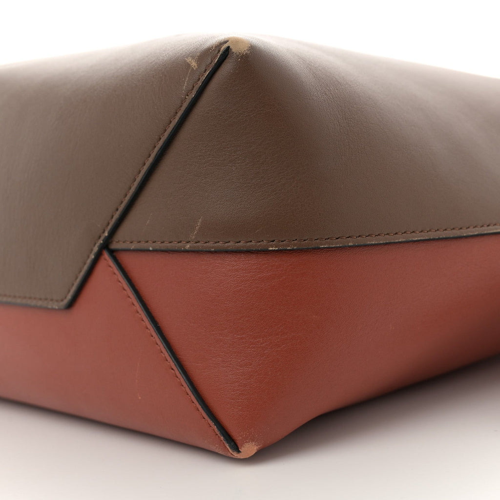 Shiny Smooth Calfskin Small Twisted Cabas Camel Brick