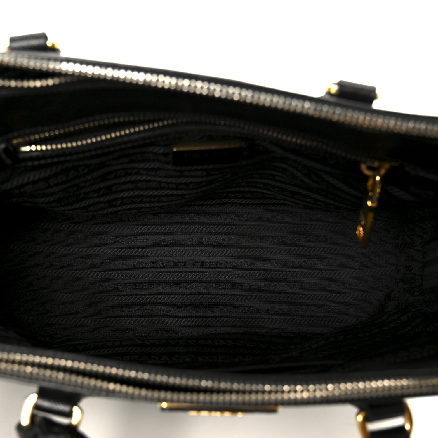 Saffiano Lux Small Galleria Double Zip Tote Black