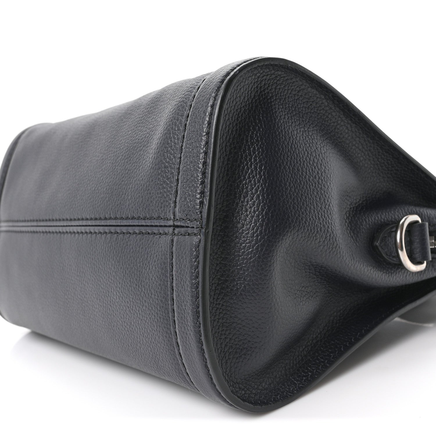 Pebbled Calfskin Small Skull Padlock Zip Around Tote Navy