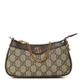 GG Supreme Monogram Textured Dollar Calfskin Mini Ophidia Chain Bag Beige Ebony