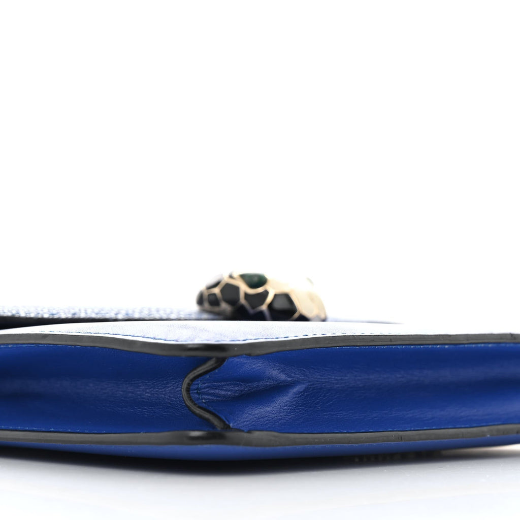 Galuchat Calfskin Serpenti Forever Crossbody Bag Blue