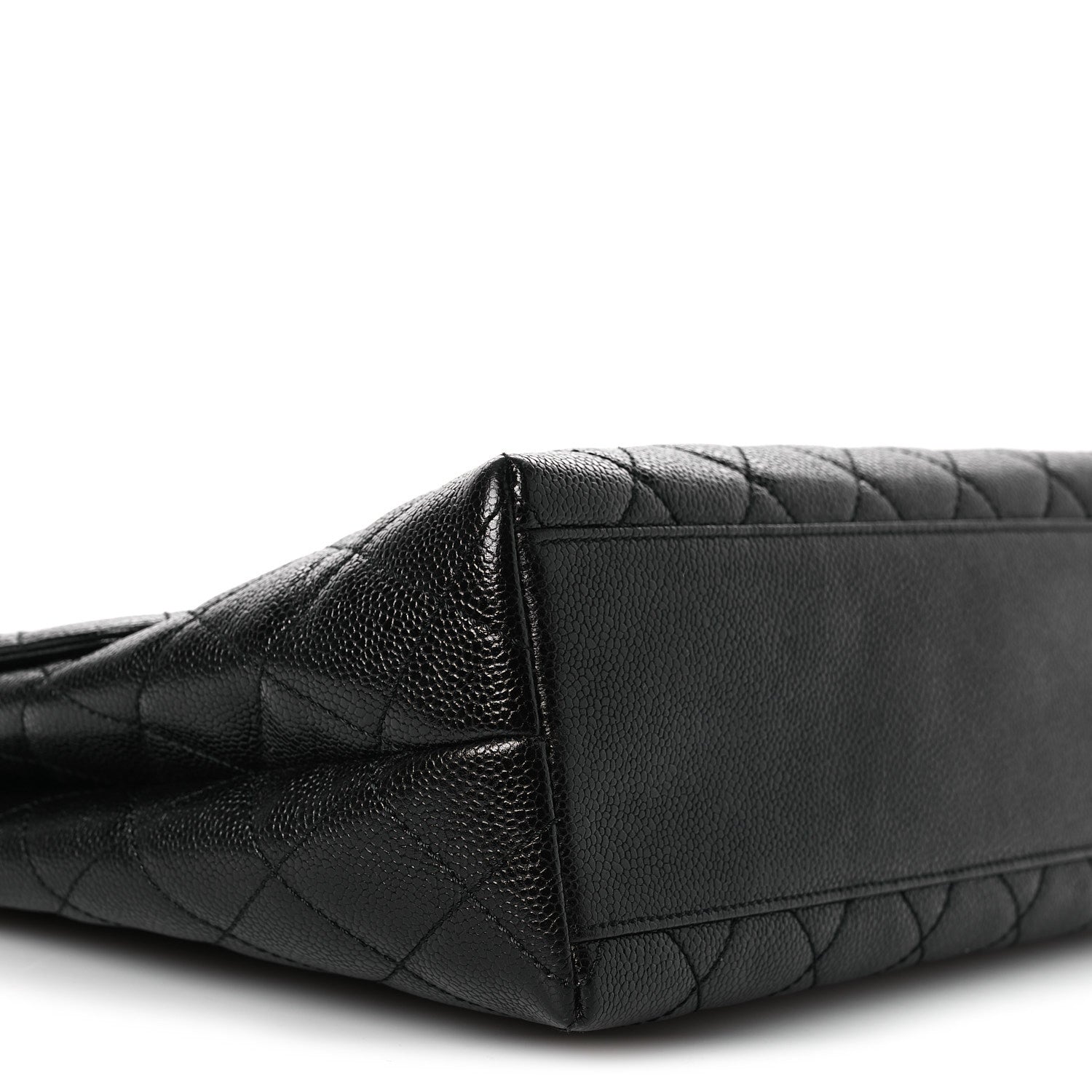Caviar Quilted Jumbo Kelly Flap Black