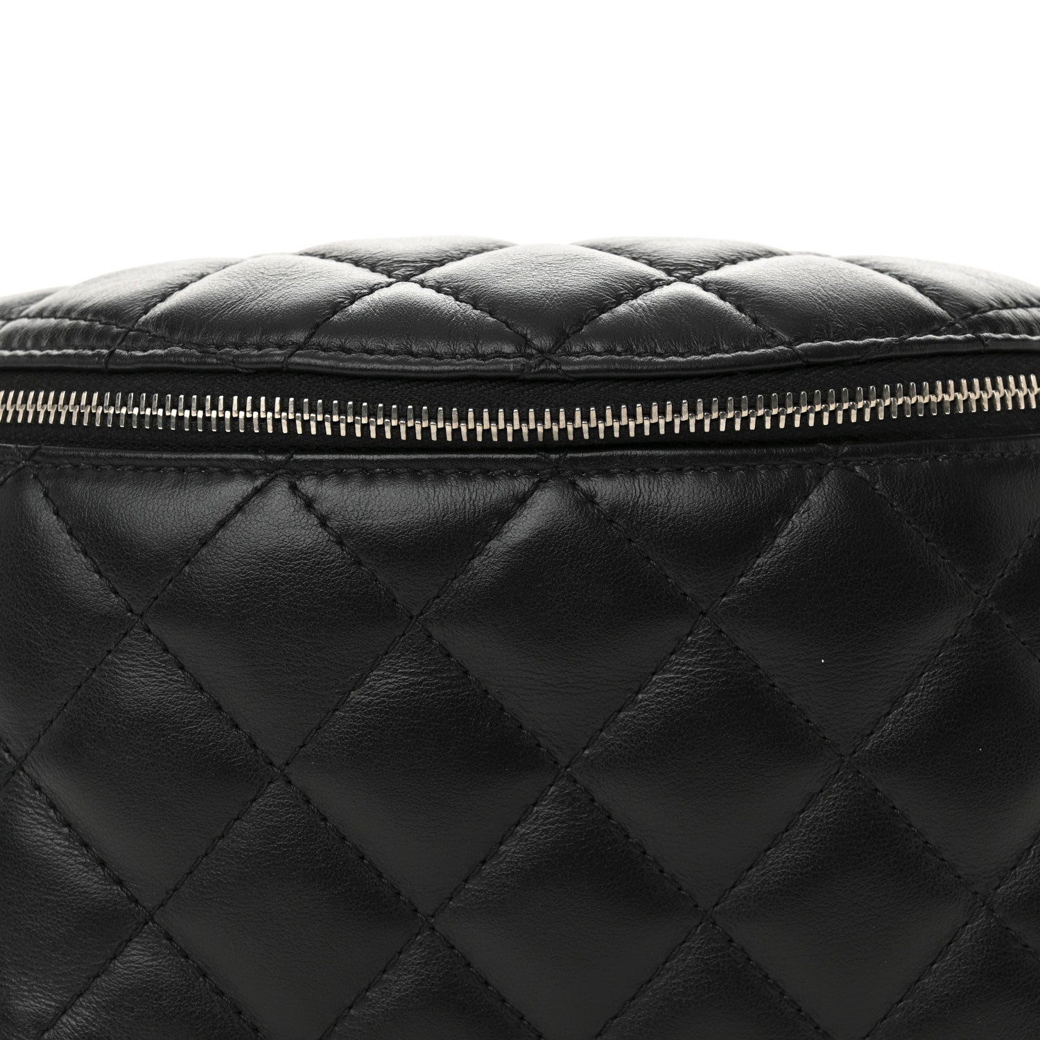 Calfskin Quilted Uniform Waist Belt Bag Black