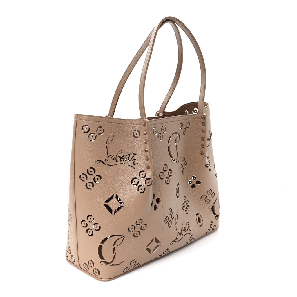 Calfskin Perforated Loubinthesky Large Cabarock Spikes Tote Roca