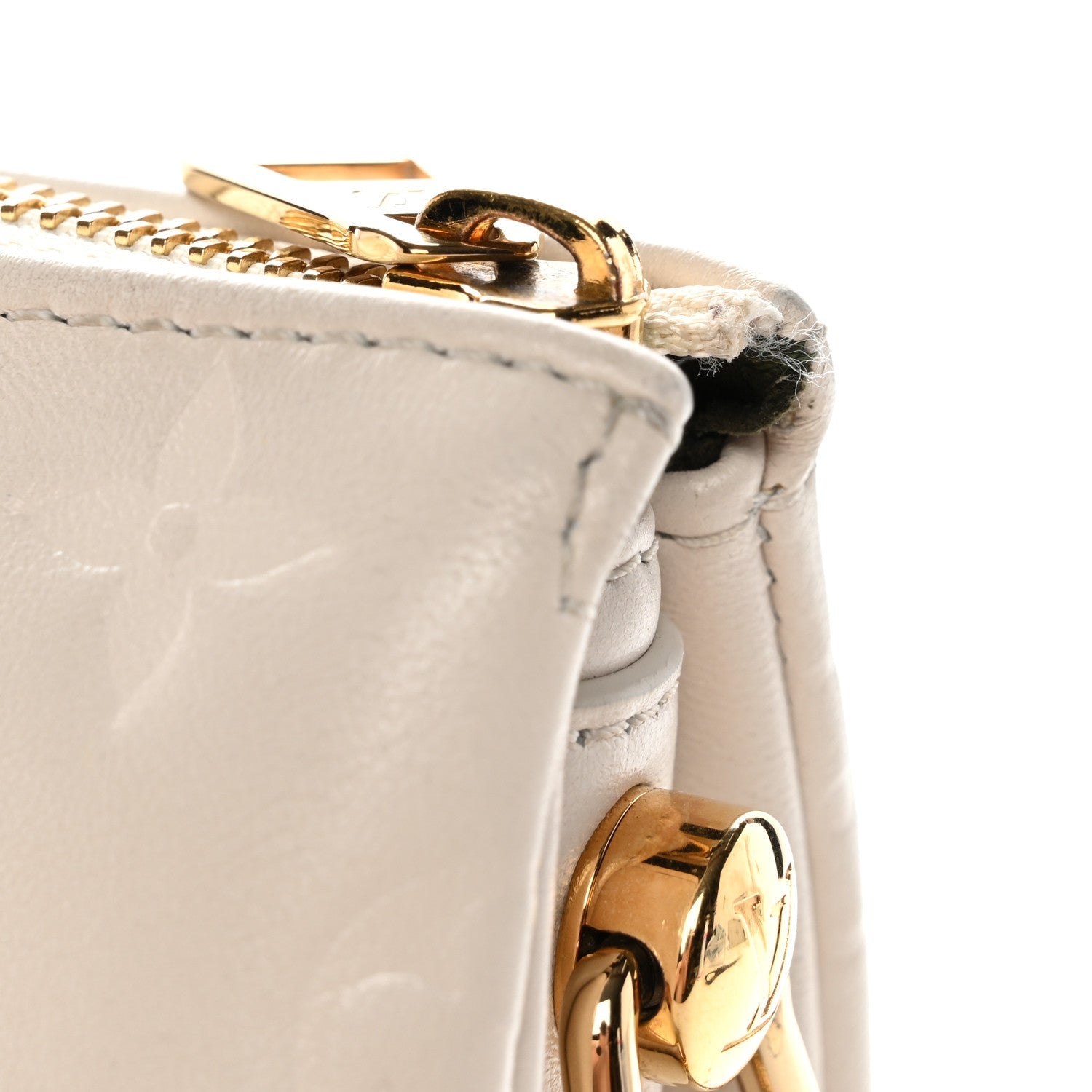 Lambskin Embossed Monogram Coussin PM Beige Cream