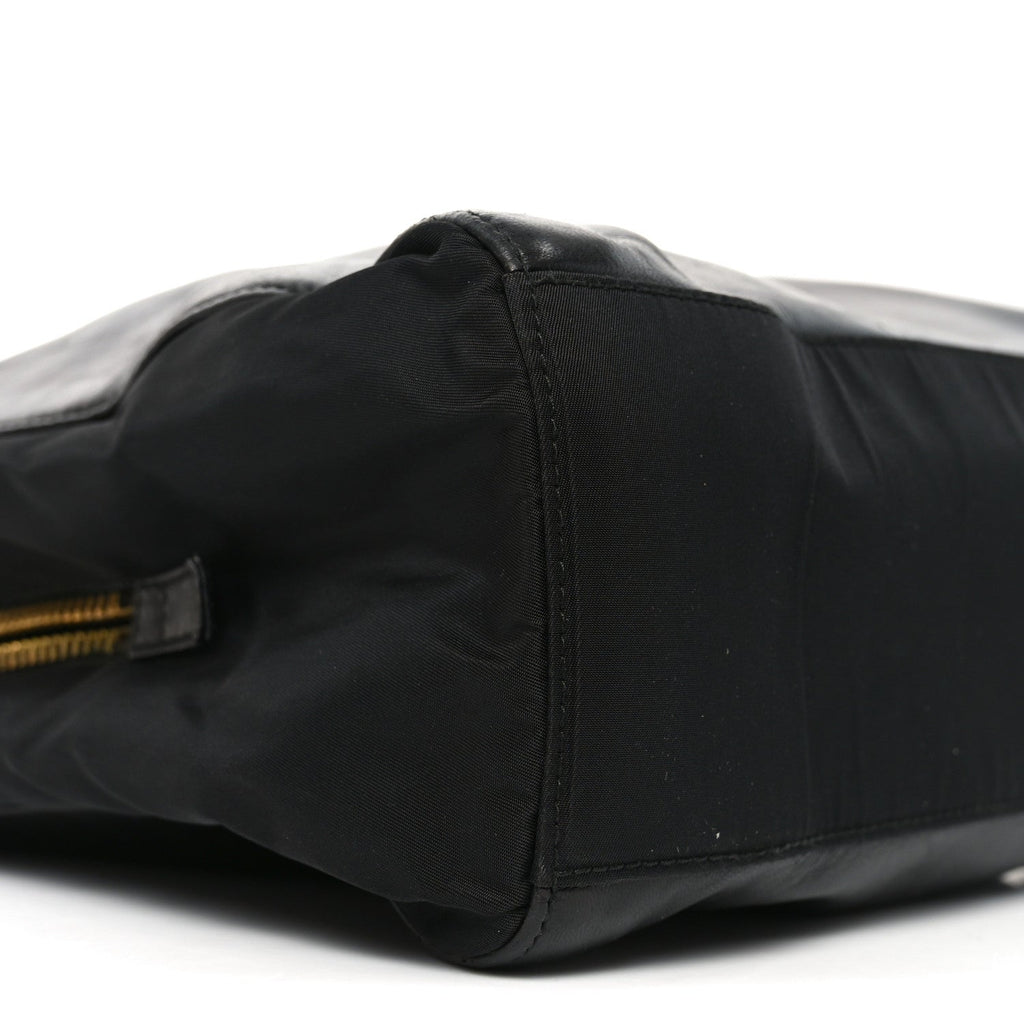 Nappa Nylon Chain Shoulder Bag Black