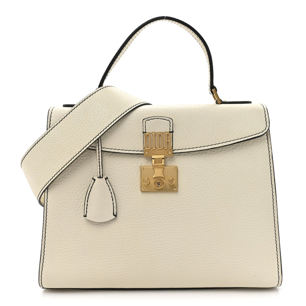 Calfskin Dioraddict Top Handle White