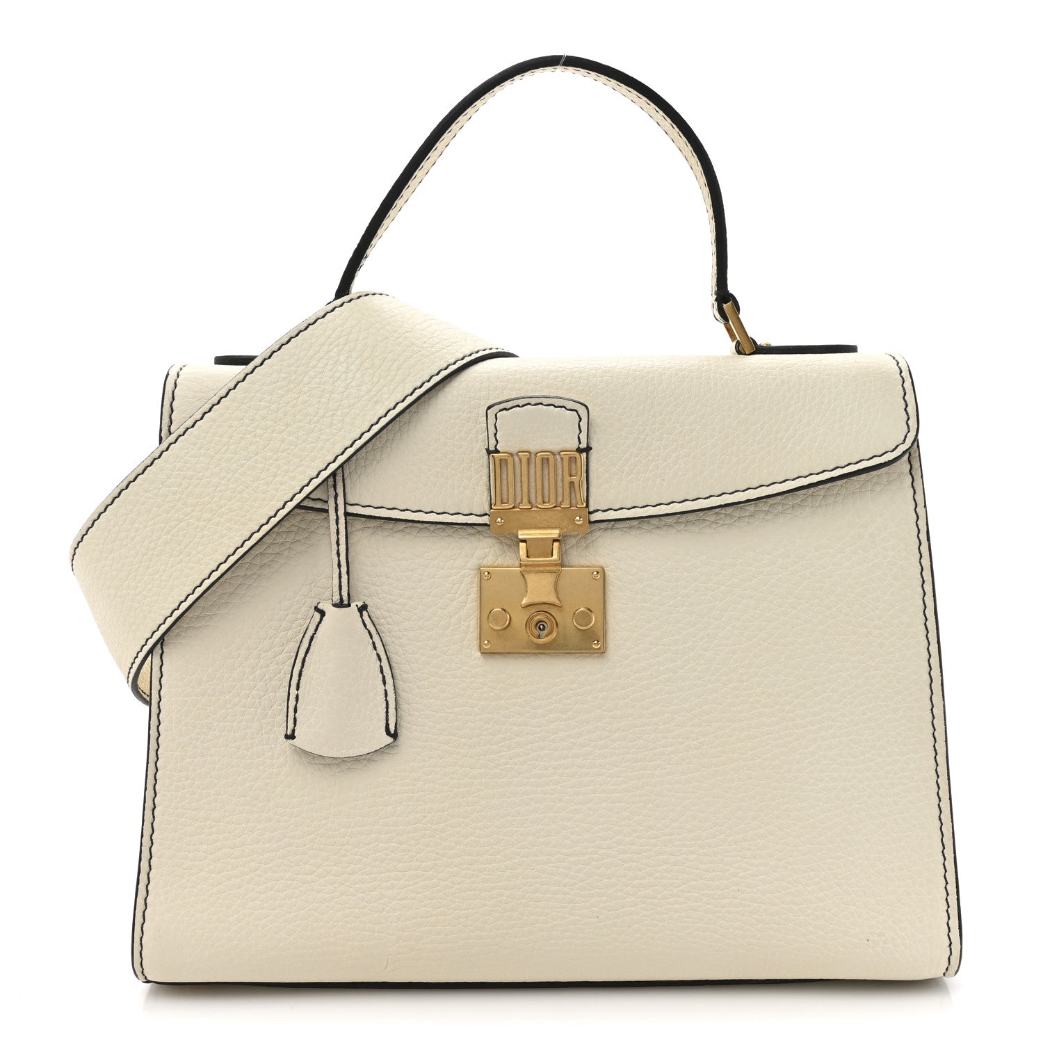 Calfskin Dioraddict Top Handle White