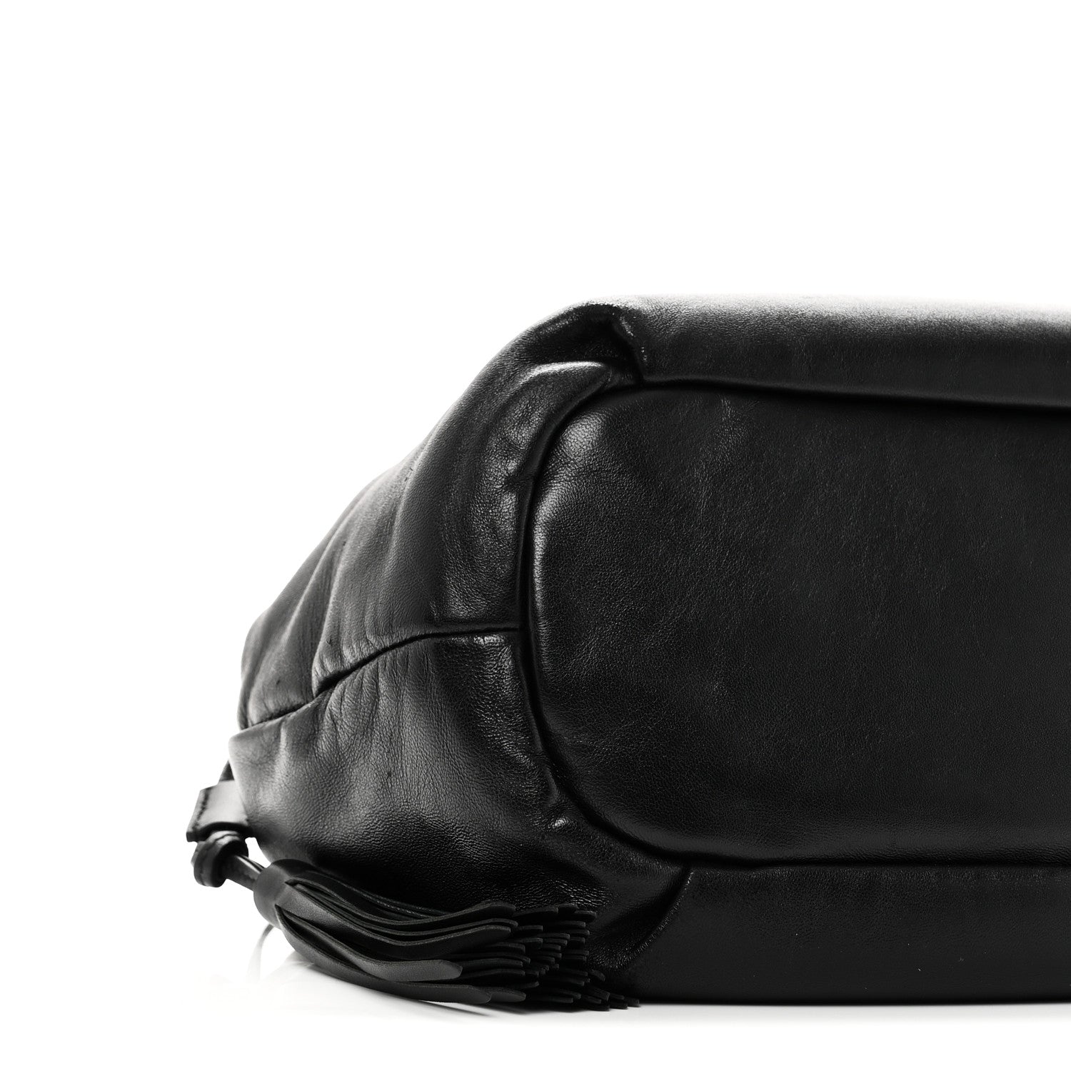 Nappa Drawstring Tote Black