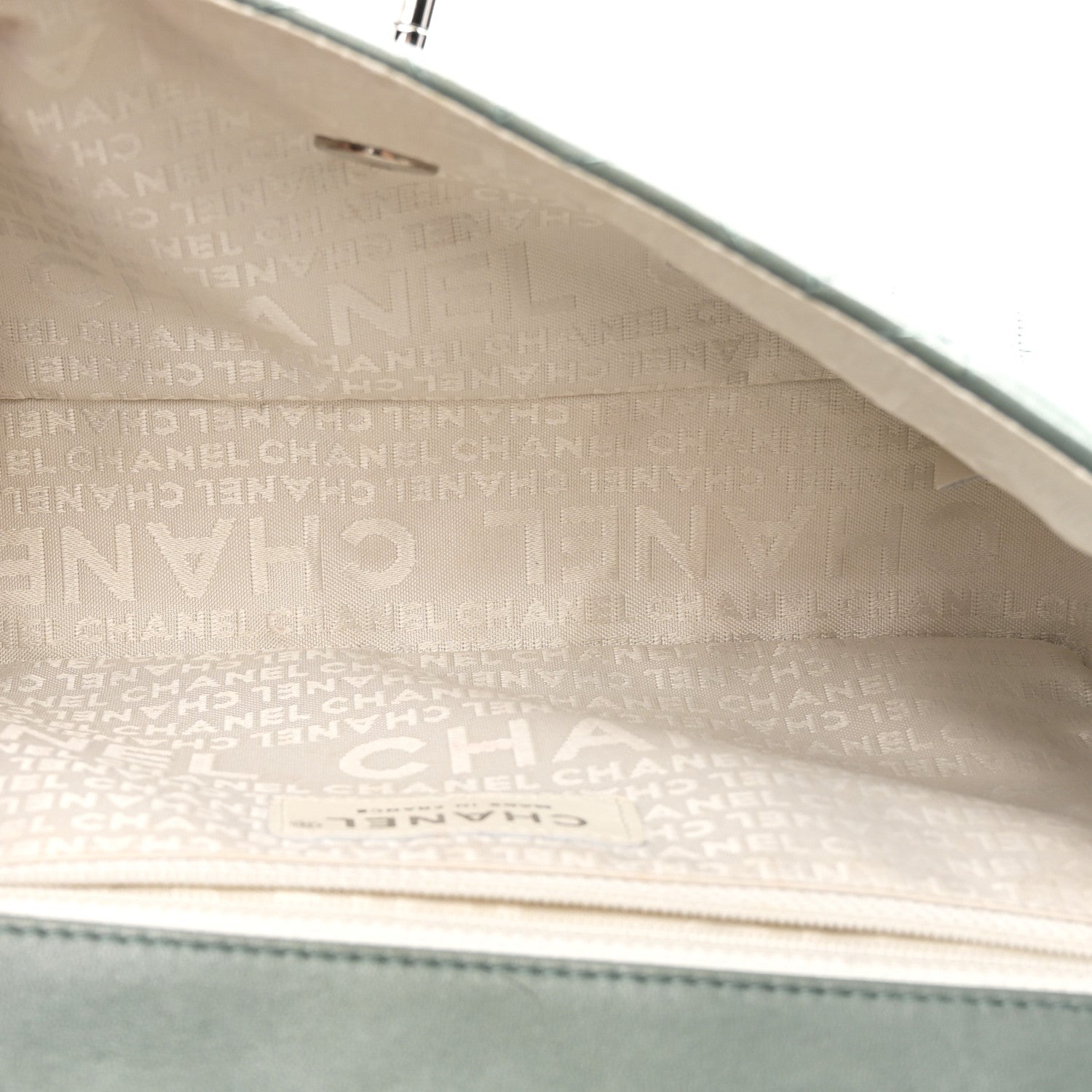 Lambskin Quilted Lady Graphic Flap Green